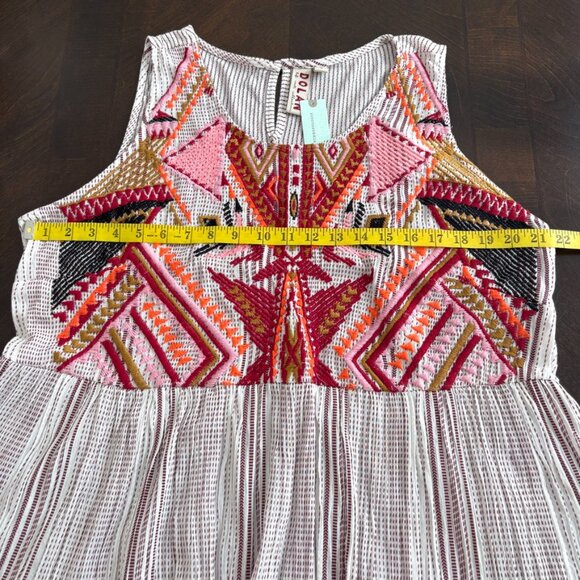 Anthropologie Dolan Embroidered Sleeveless Top Sz 1X NWT Bohemian Tribal Print - Picture 6 of 7